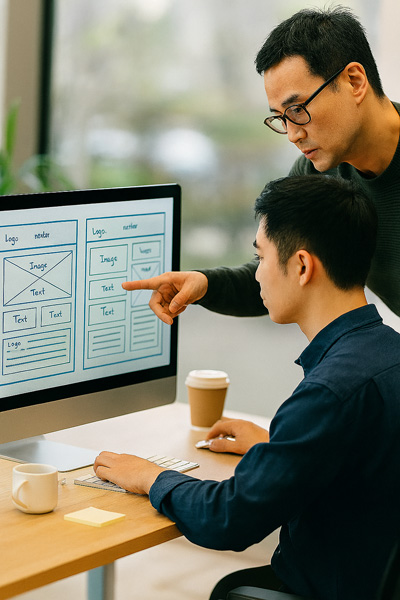 사무실에서 일하는 모습